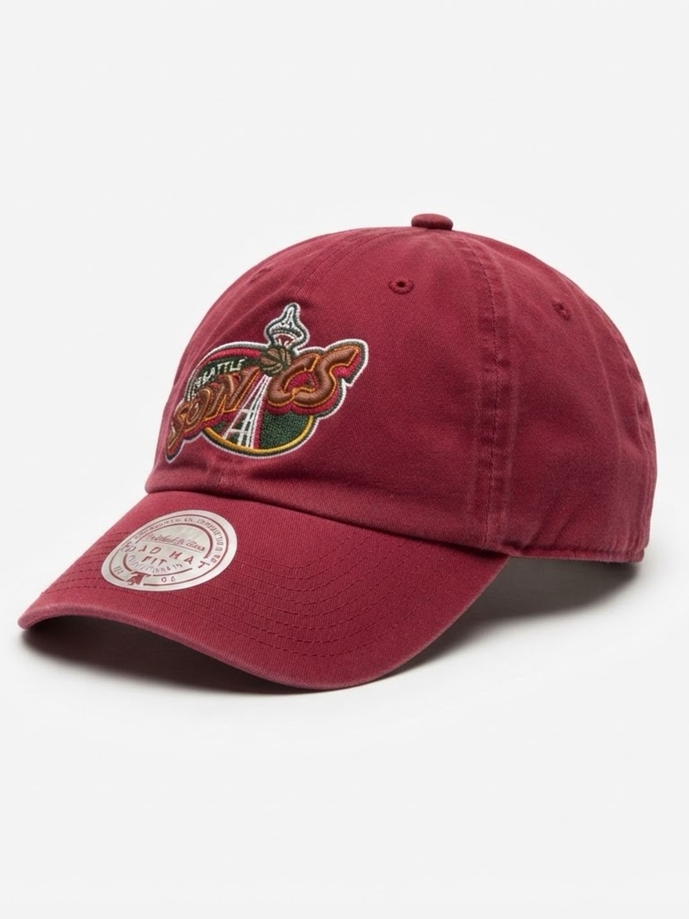 Mitchell & Ness Seattle SuperSonics Dad Hat Red Strapback Cap NBA OSFA